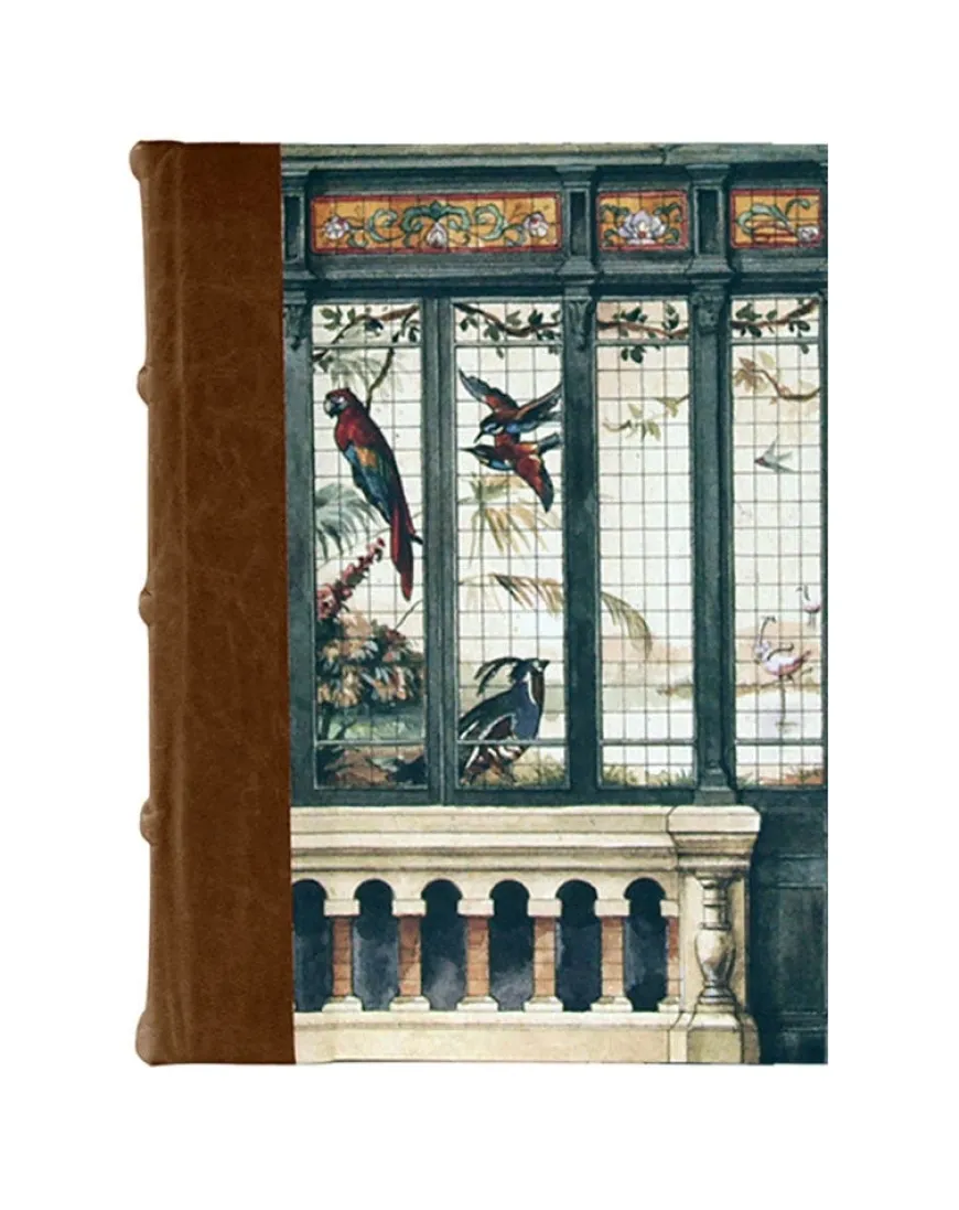 Bomo Art Medium Half Leather Bound Journal - Birdhouse