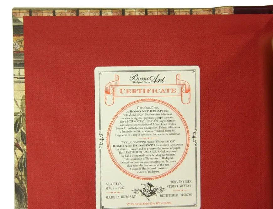 Bomo Art Square Half Leather Bound Journal - Roses