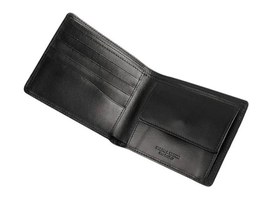 Byron & Brown Classic Billfold Wallet with coin pocket - Black