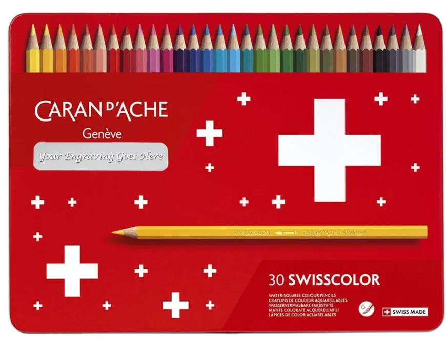 Caran d’Ache Swisscolor 30 Water-soluble Assorted Colour Pencil Tin