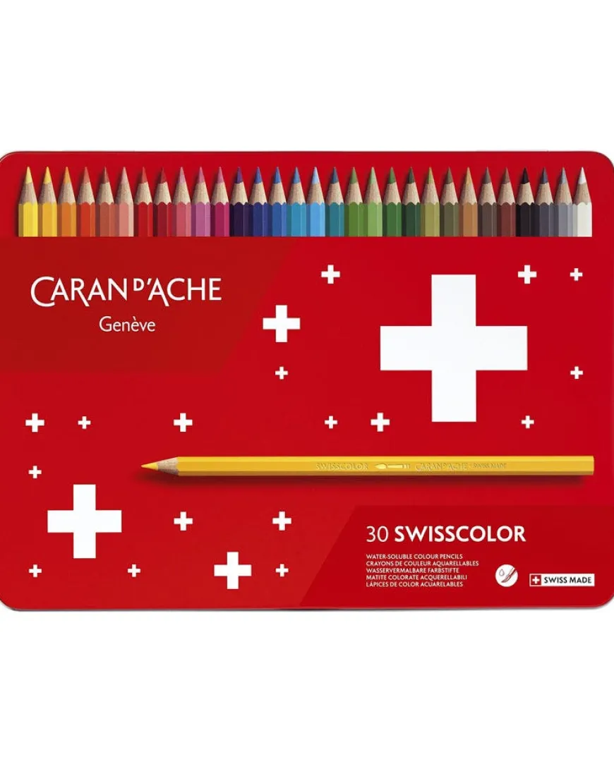 Caran d’Ache Swisscolor 30 Water-soluble Assorted Colour Pencil Tin