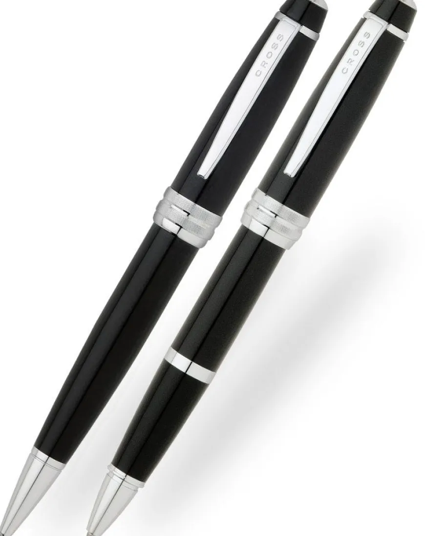 Cross Bailey Black Lacquer Ballpoint & Rollerball Set