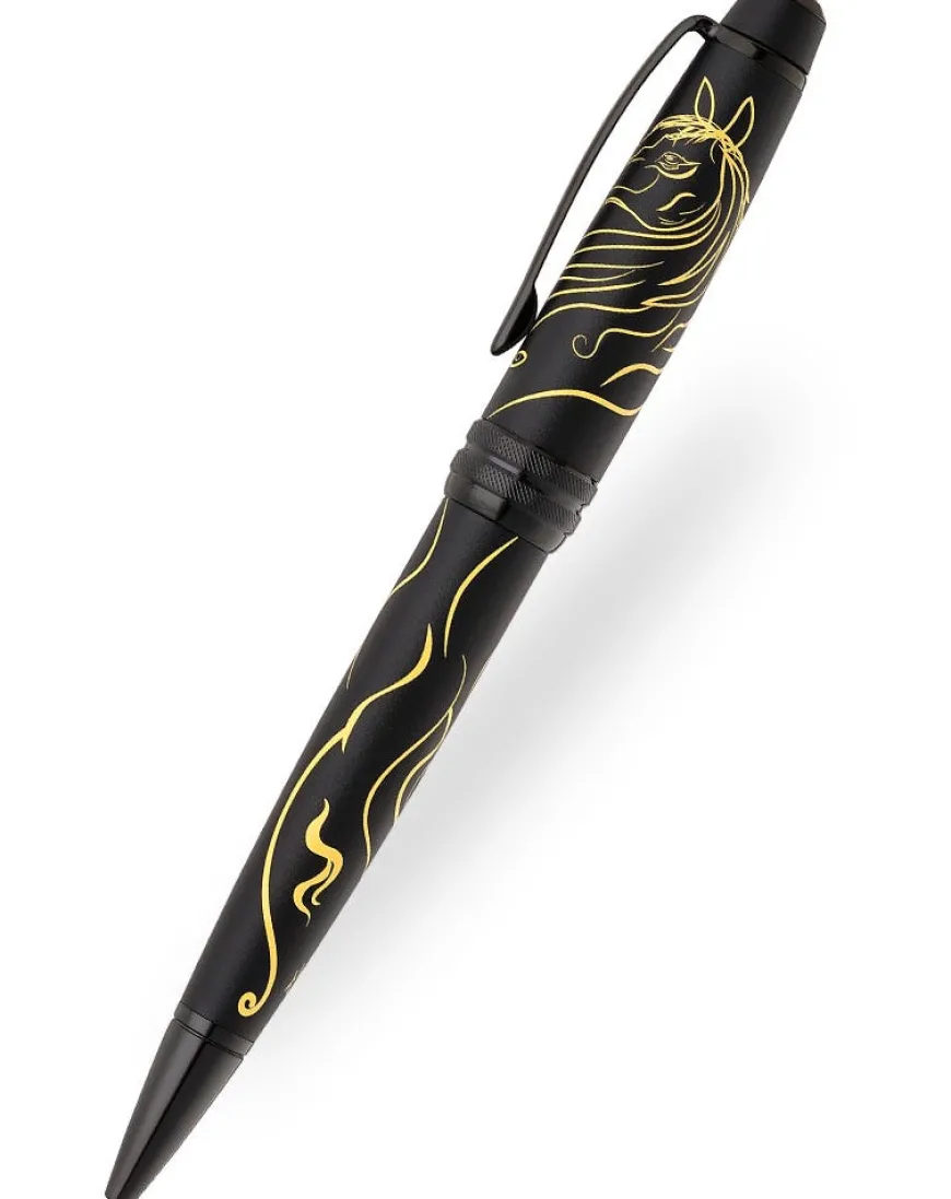 Cross Bailey Zodiac Year of the Horse Matte Black Lacquer Ballpoint Pen