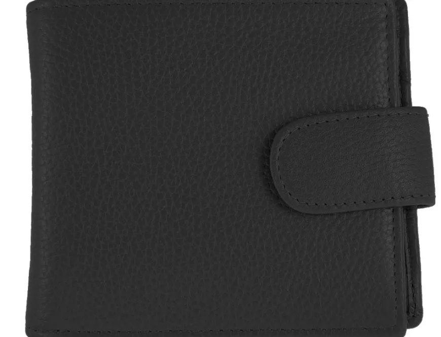 Dents Beauley Grained Leather Billfold Coin Pocket Wallet - Black