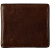 Dents Severn Pebble Grain Leather Coin Bifold Wallet with RFID Protection – Dark Tan & Black