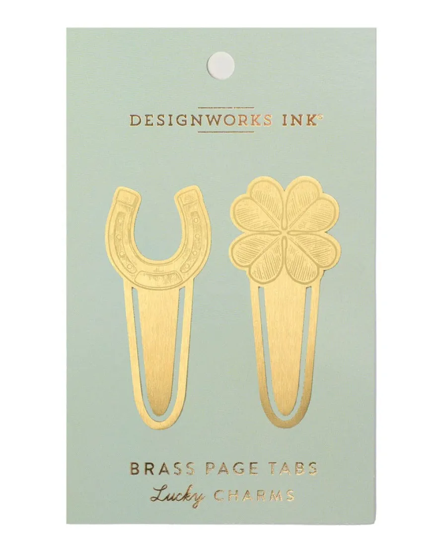 DesignWorks Ink Brass Page Tabs - Lucky Charms