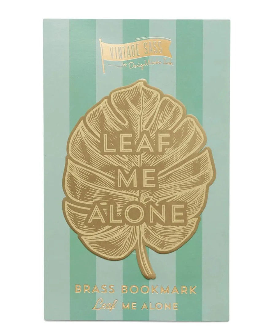 DesignWorks Ink Vintage Sass Brass Bookmark - Leaf Me Alone