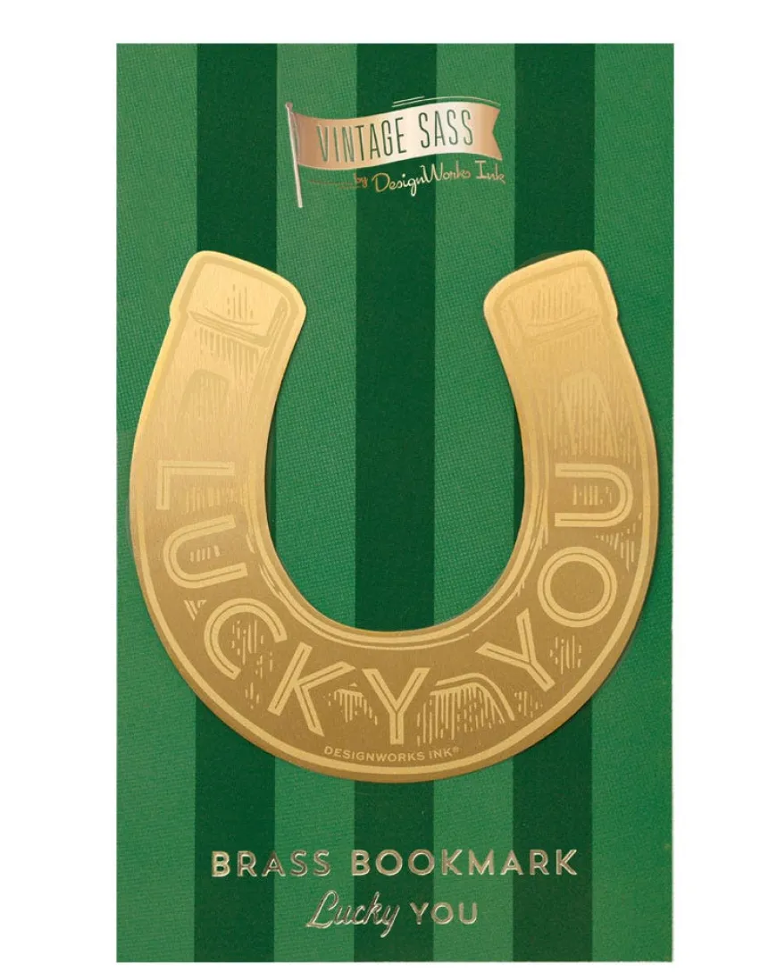 DesignWorks Ink Vintage Sass Brass Bookmark - Lucky You