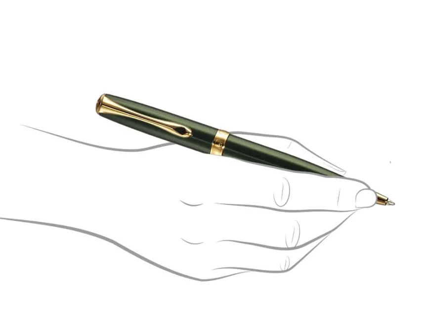 Diplomat Excellence Evergreen Gold Trim Ballpoint Pen