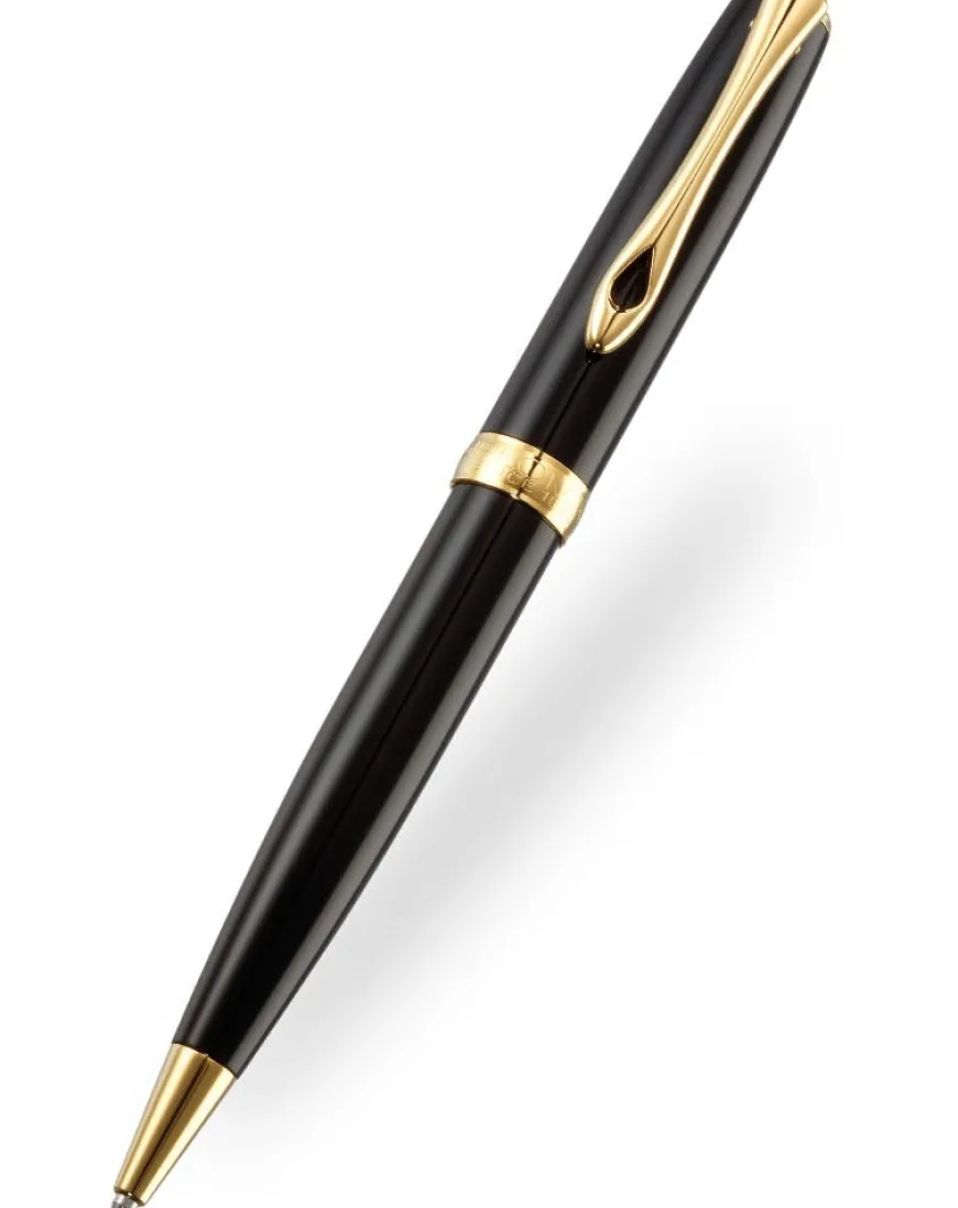 Diplomat Excellence Gloss Black Gold Trim Ballpoint Pen