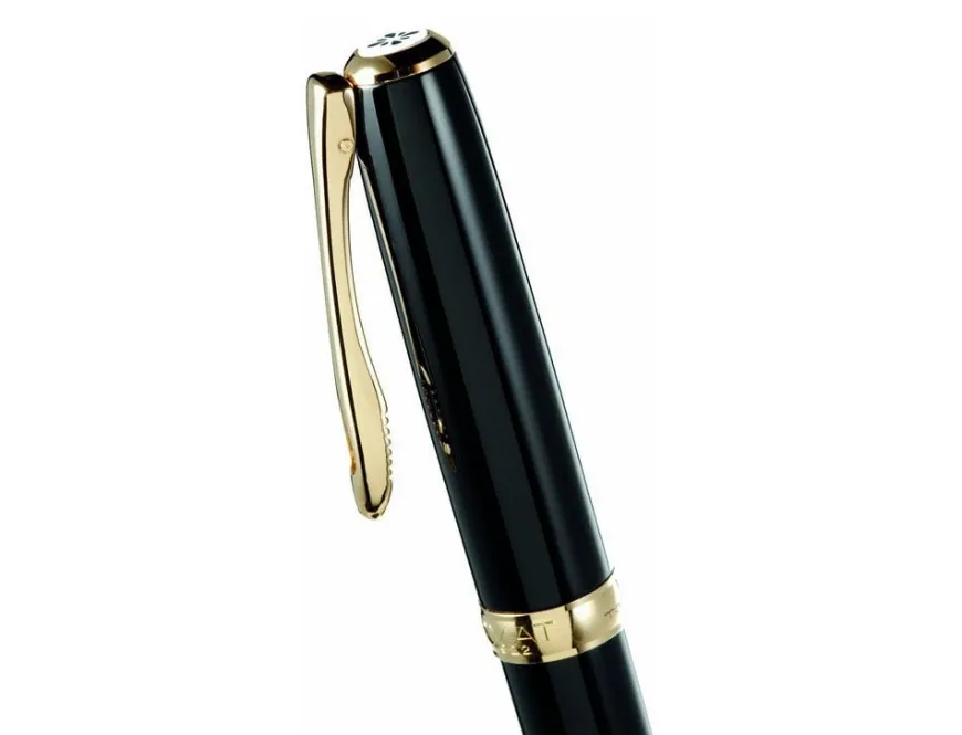 Diplomat Excellence Gloss Black Gold Trim Ballpoint Pen