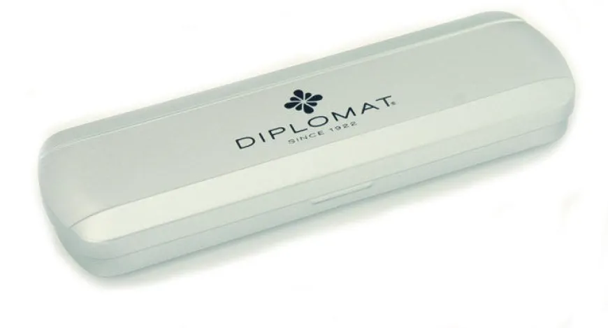 Diplomat Traveller Stainless Steel Gold Trim Rollerball Pen