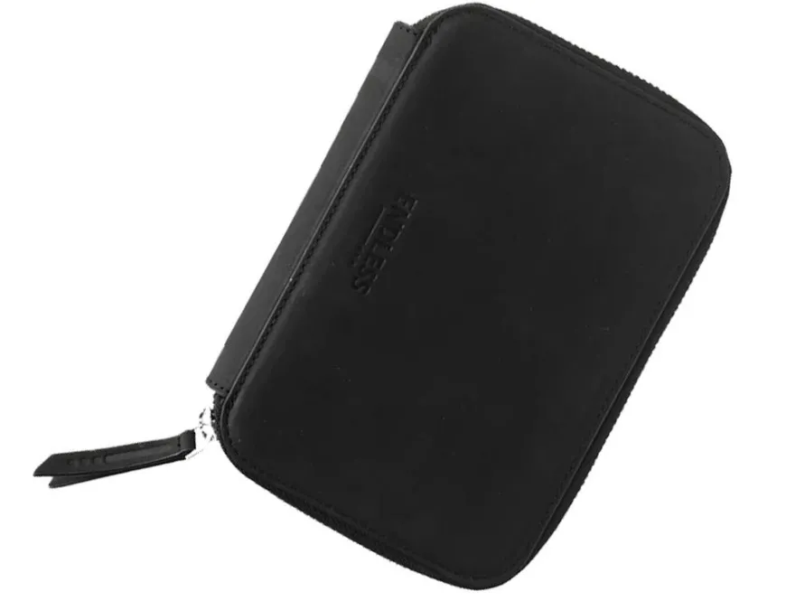 Endless Companion Leather Adjustable 5 Pen Pouch – Black