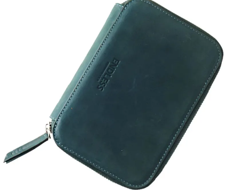 Endless Companion Leather Adjustable 5 Pen Pouch – Blue