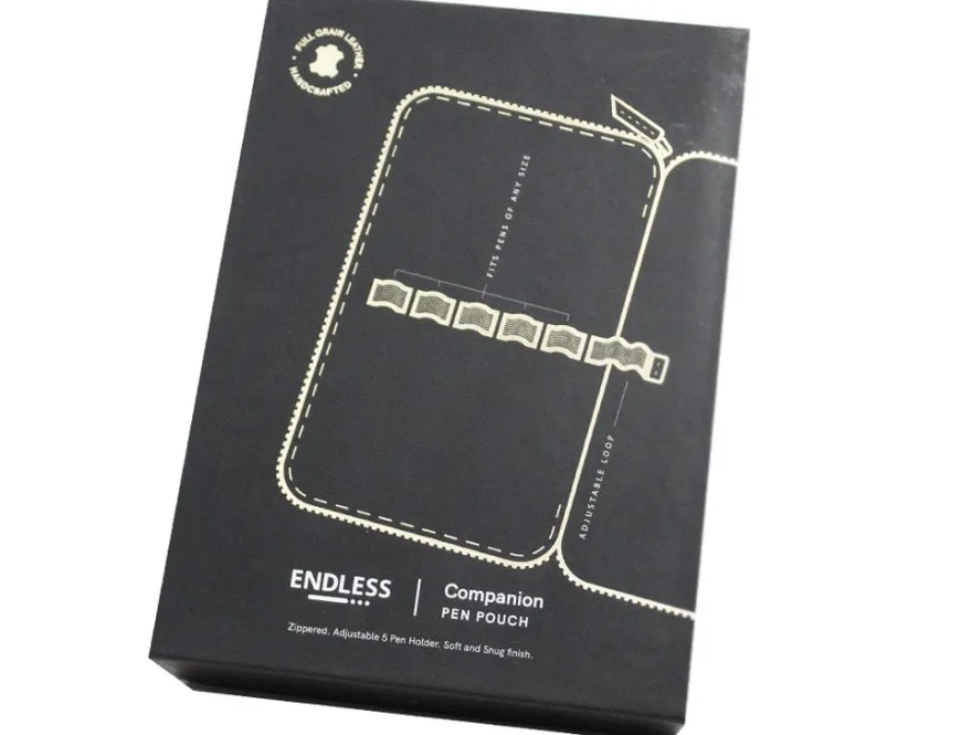 Endless Companion Leather Adjustable 5 Pen Pouch – Blue