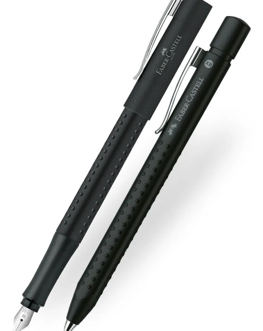 Faber-Castell Grip Classic Black Ballpoint & Fountain Pen Set