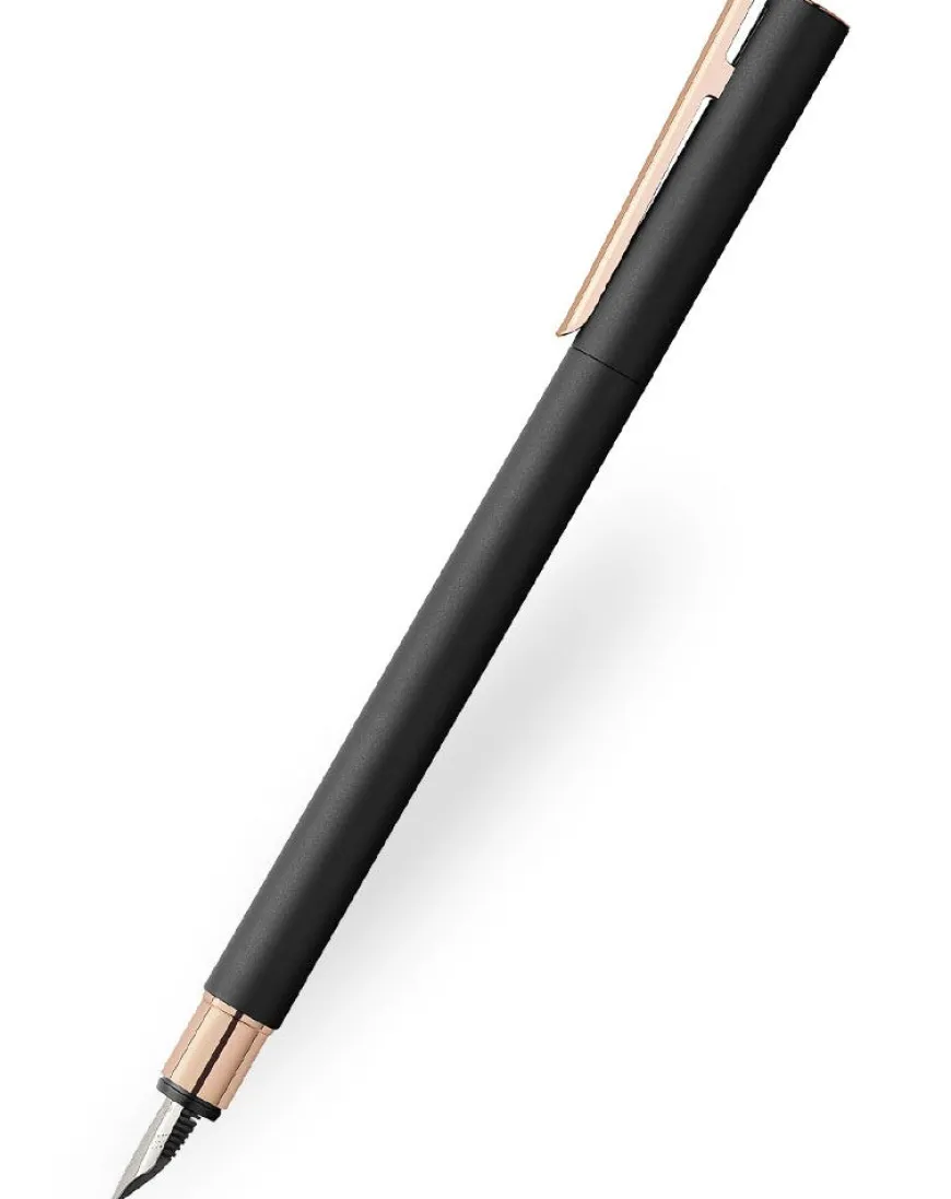 Faber-Castell Neo Slim Black Rose Gold Trim Fountain Pen