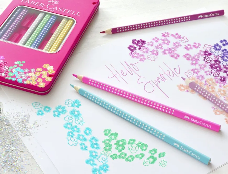 Faber-Castell Sparkle Pastel 12 Colour Pencil Tin