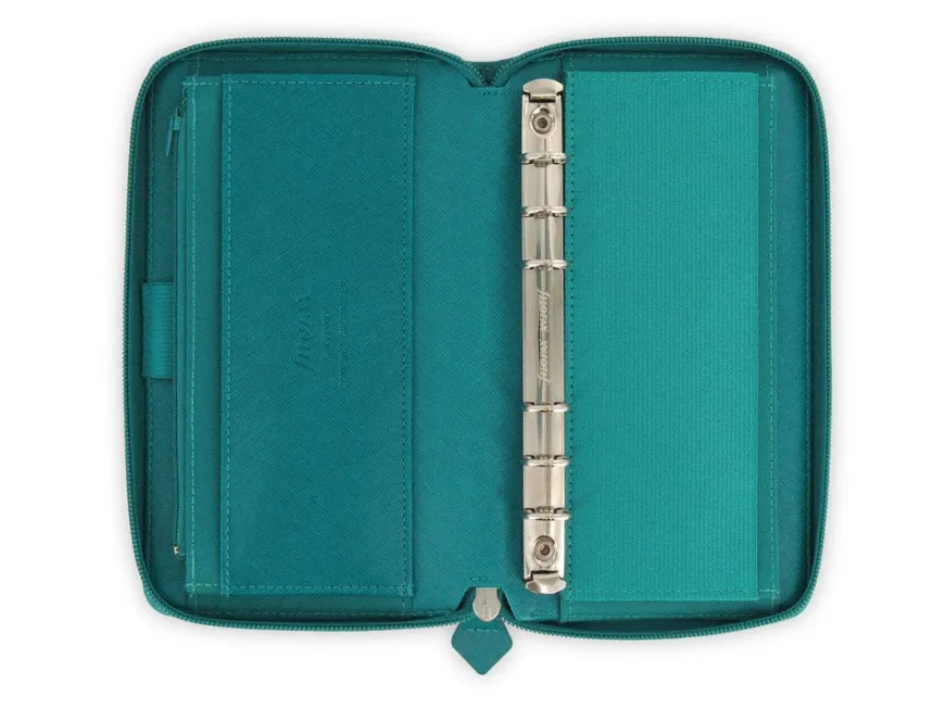 Filofax Saffiano Compact Zip Organiser - Aquamarine
