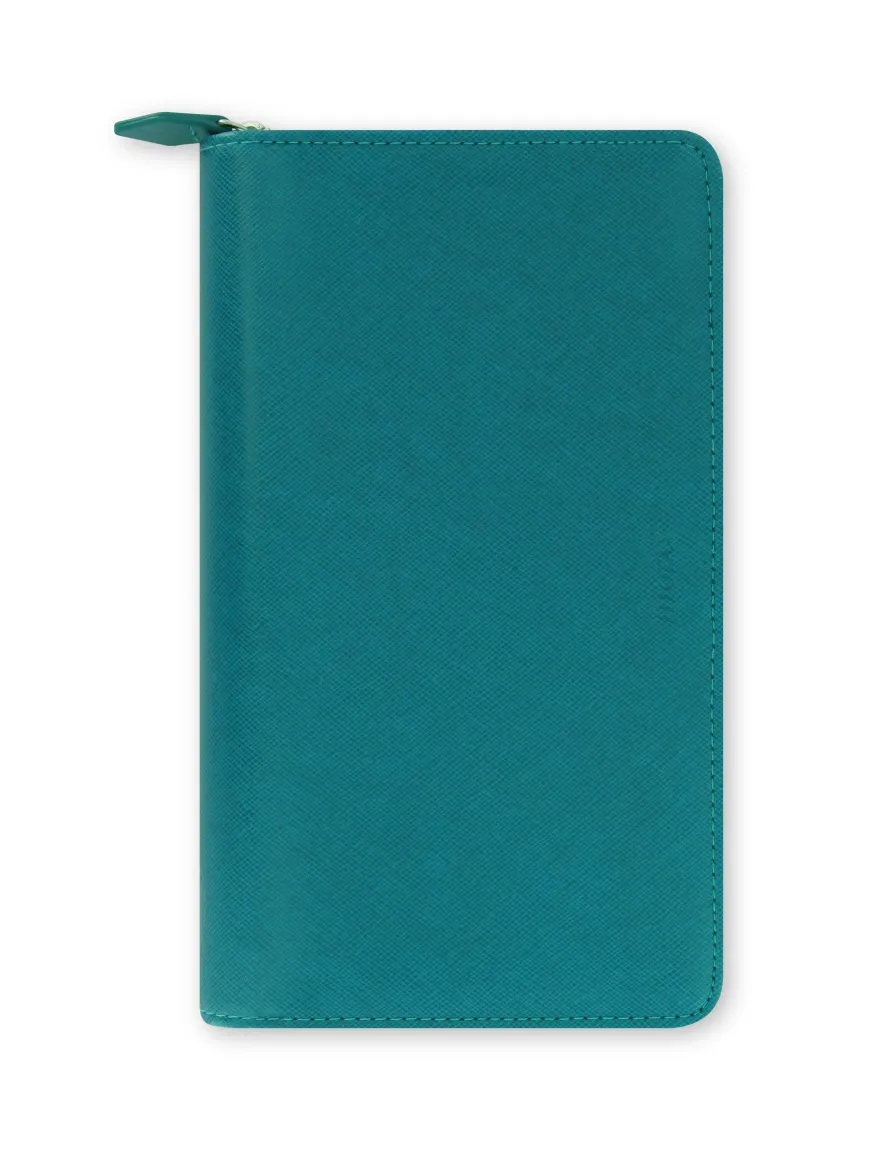 Filofax Saffiano Compact Zip Organiser - Aquamarine