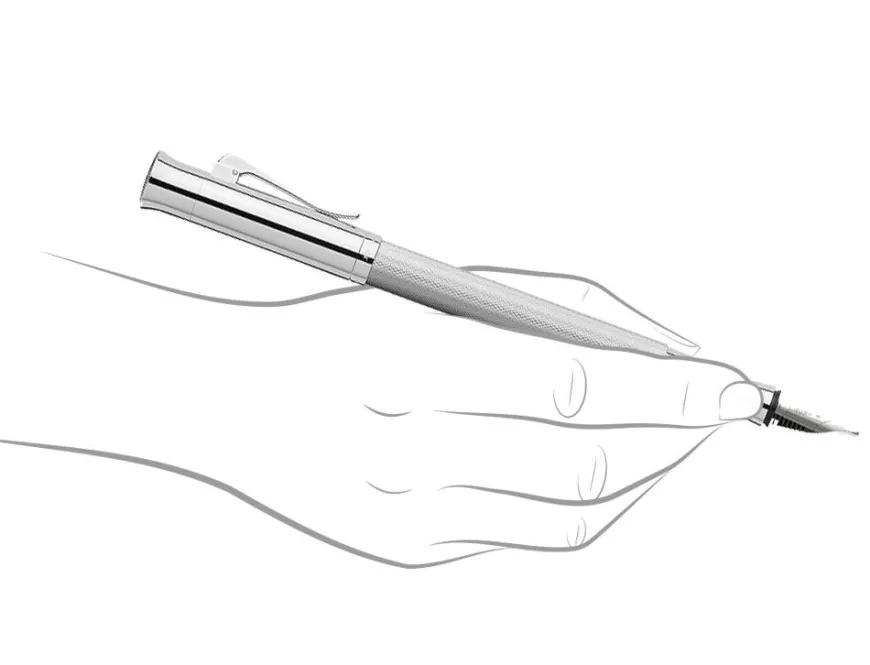 Graf von Faber-Castell Guilloche Rhodium Fountain Pen