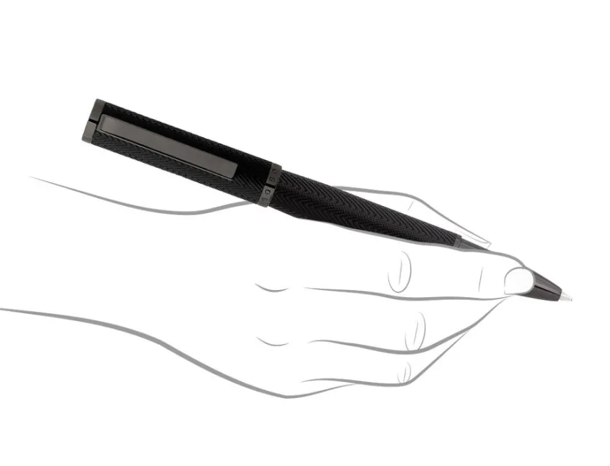 Hugo Boss Formation Herringbone Gunmetal Rollerball Pen