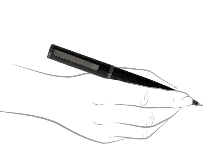 Hugo Boss Formation Herringbone Gunmetal Ballpoint Pen