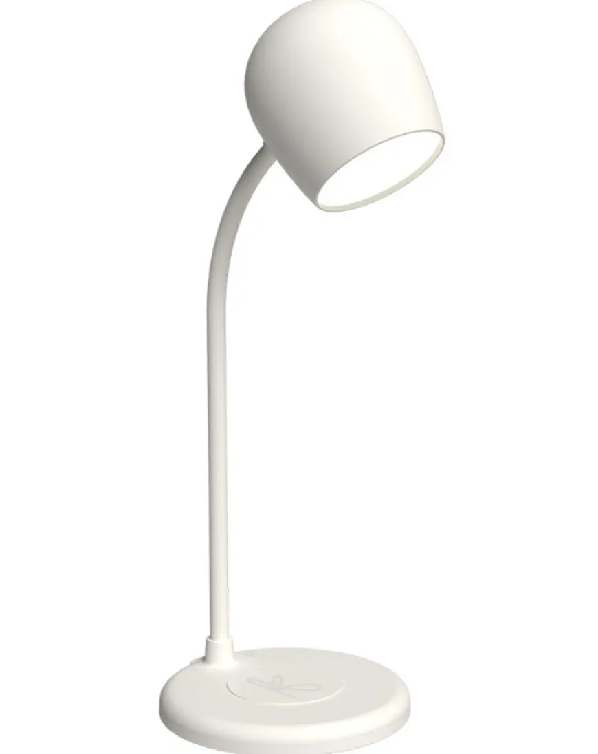 Kreafunk Ellie Lamp with Wireless Charger & Bluetooth Speaker - White