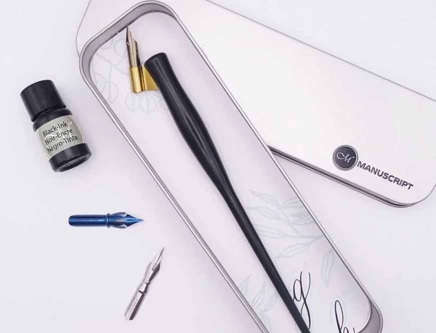 Manuscript Oblique Calligraphy Dip Pen Set