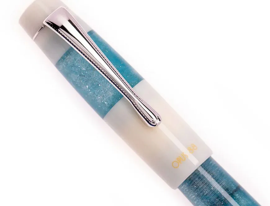 Opus 88 Koloro Eye Dropper White Blue Fountain Pen