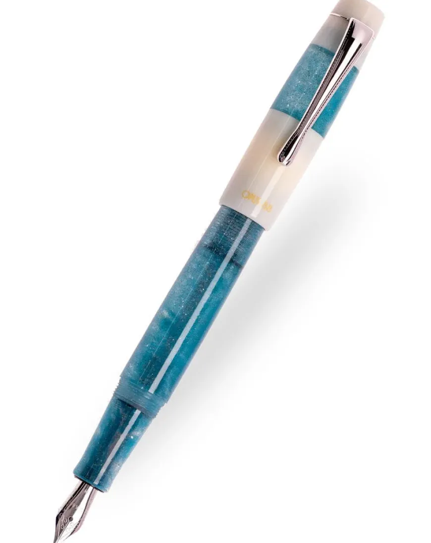 Opus 88 Koloro Eye Dropper White Blue Fountain Pen