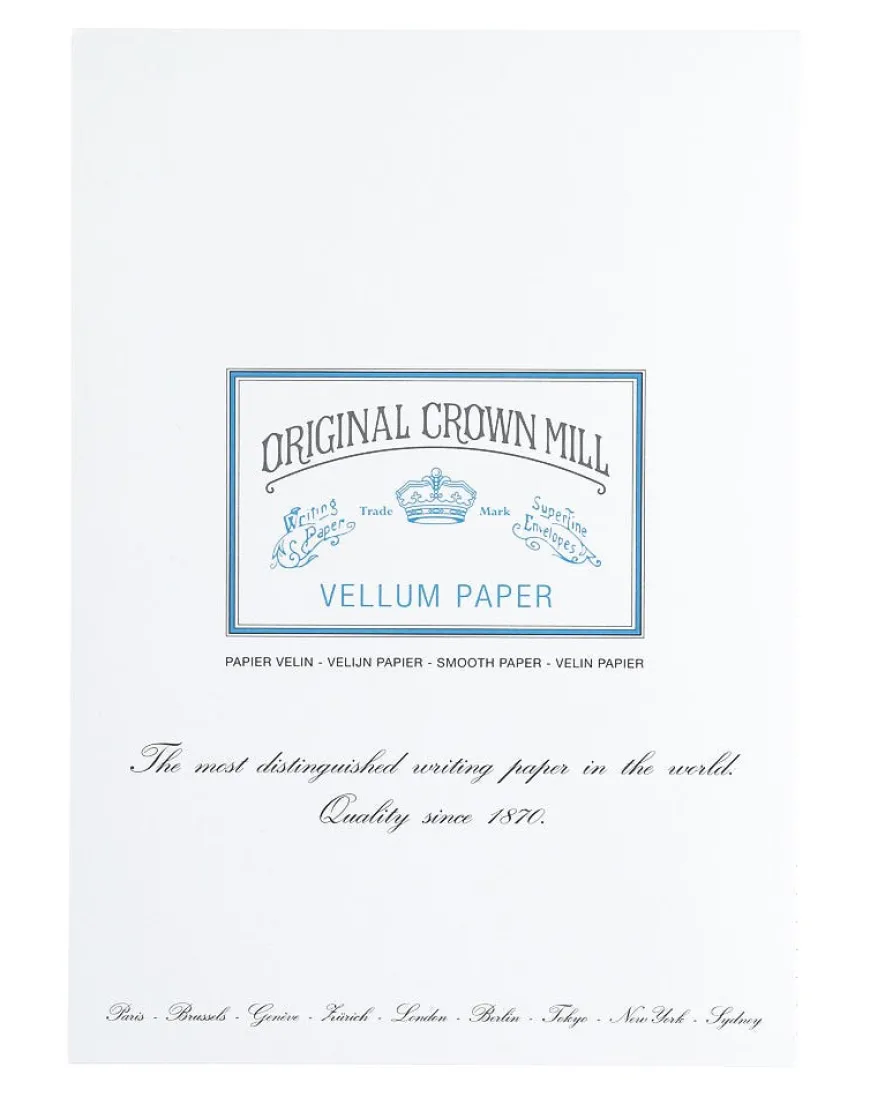 Original Crown Mill Vellum Paper A4 Writing Pad - White