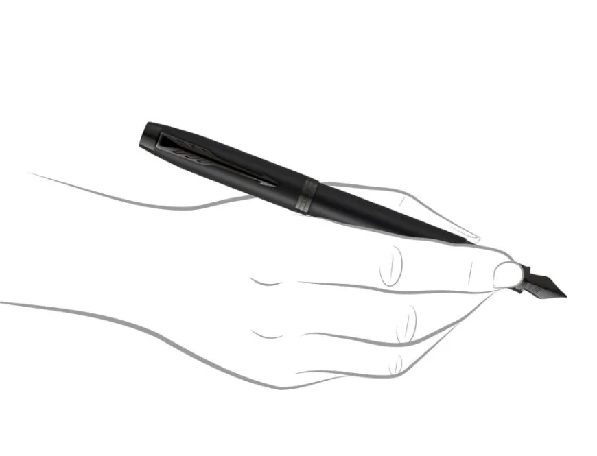 Parker IM Achromatic Matt Black Fountain & Rollerball Gift Set