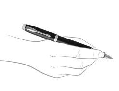 Parker IM Black Chrome Trim Fountain & Ballpoint Pen Set