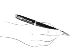 Parker IM Black Chrome Trim Rollerball & Ballpoint Pen Set