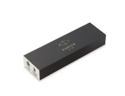 Parker IM Black Gold Trim Rollerball, Ballpoint and Leather Pen Case Set