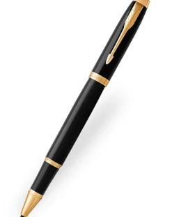 Parker IM Black Rollerball Pen & Amalfi Medium Refillable Leather Journal