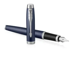 Parker IM Blue Chrome Trim Fountain Pen