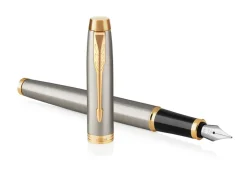 Parker IM Brushed Metal Gold Trim Fountain Pen