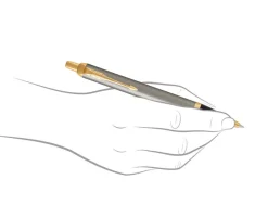 Parker IM Brushed Metal Gold Trim Ballpoint Pen