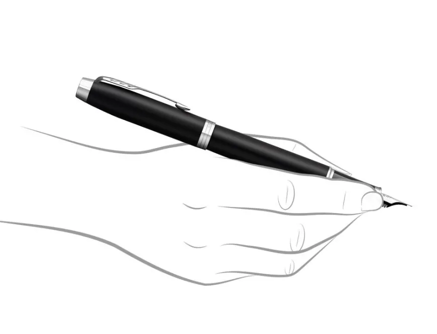 Parker IM Matte Black Chrome Trim Fountain Pen