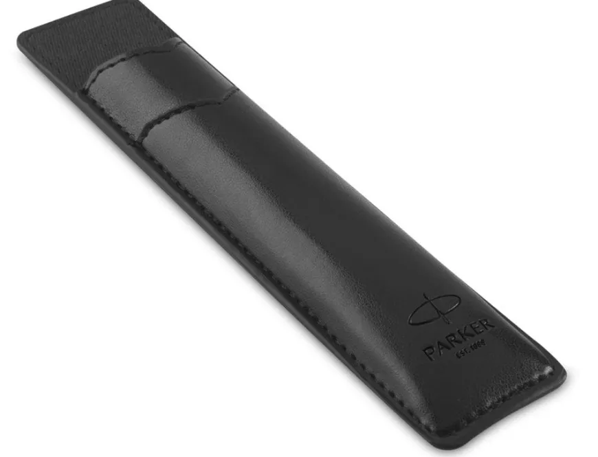 Parker IM Stainless Steel Chrome Trim Fountain, Ballpoint & Pen Pouch Gift Set