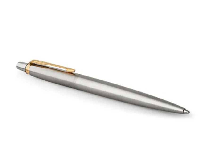 Parker Jotter Stainless Steel Gold Trim Ballpoint & Fountain Pen Set