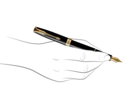 Parker Sonnet Black Gold Trim Fountain Pen