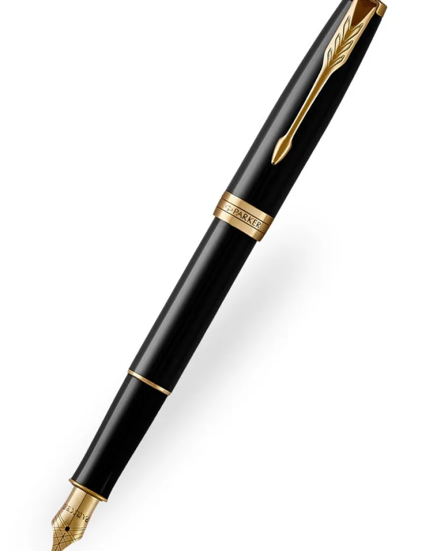 Parker Sonnet Black Gold Trim Fountain Pen