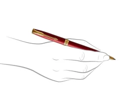 Parker Sonnet Red Gold Trim Ballpoint Pen