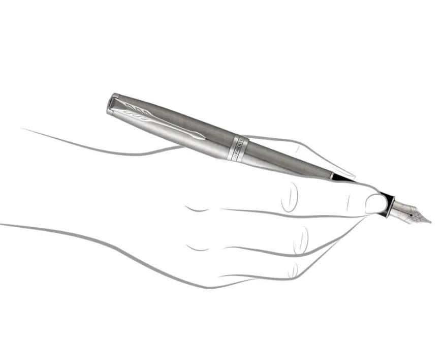 Parker Sonnet Stainless Steel Chrome Trim Fountain & Ballpoint Pen Set