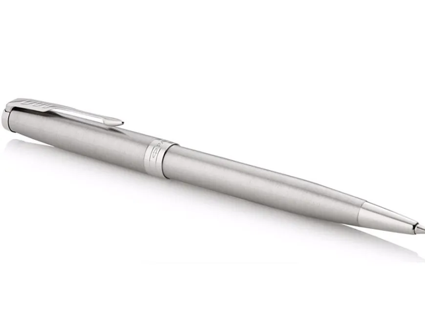 Parker Sonnet Stainless Steel Chrome Trim Fountain & Ballpoint Pen Set