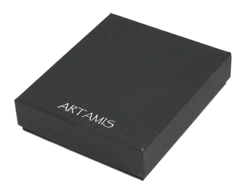 Personalised Artamis Black Leather 6oz Hip Flask