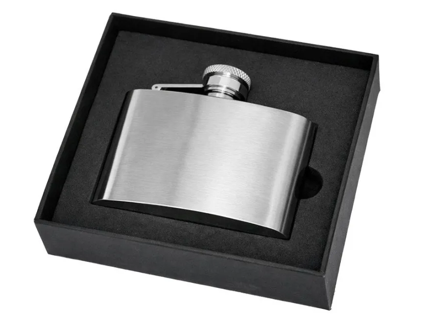 Personalised Artamis Brushed Steel 4oz Hip Flask